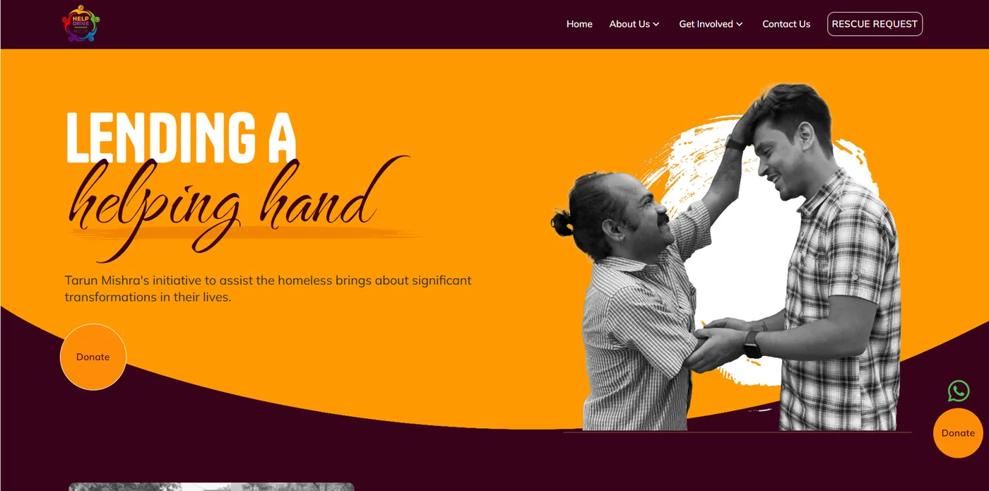 Help Drive Foundation website design