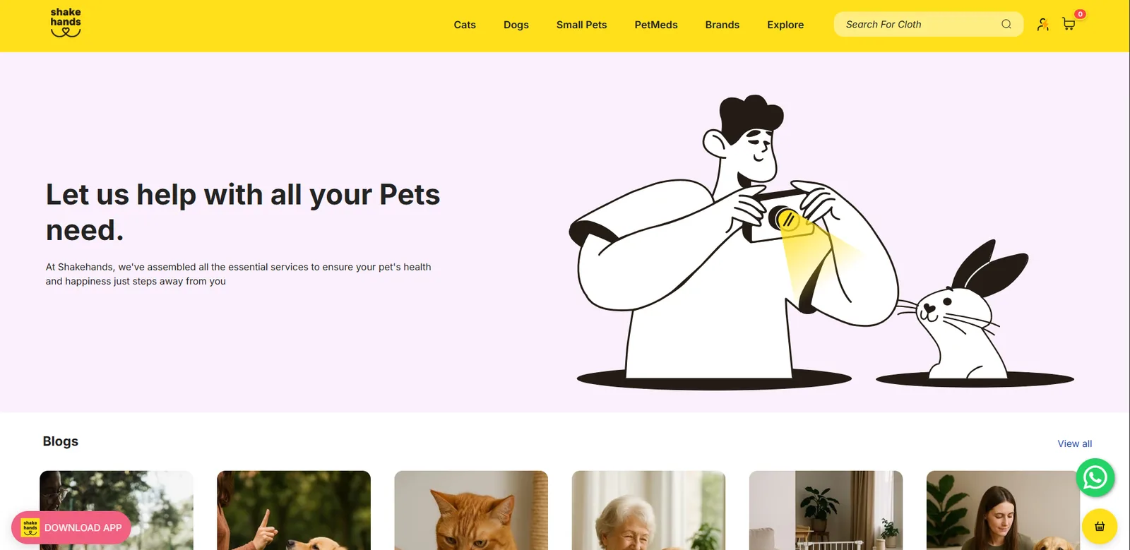 Shakehands website design
